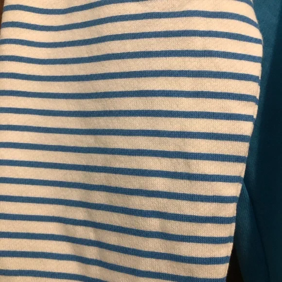 Adidas Blue and White Striped Pullover Hoodie - Picture 3 of 12